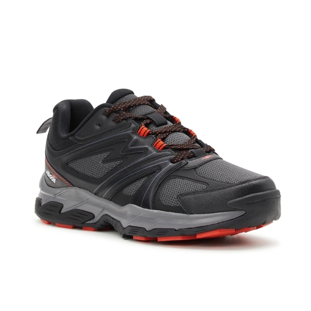 Avia Black and Red Men's Athletic Shoes Walking Shoes Talus Leather